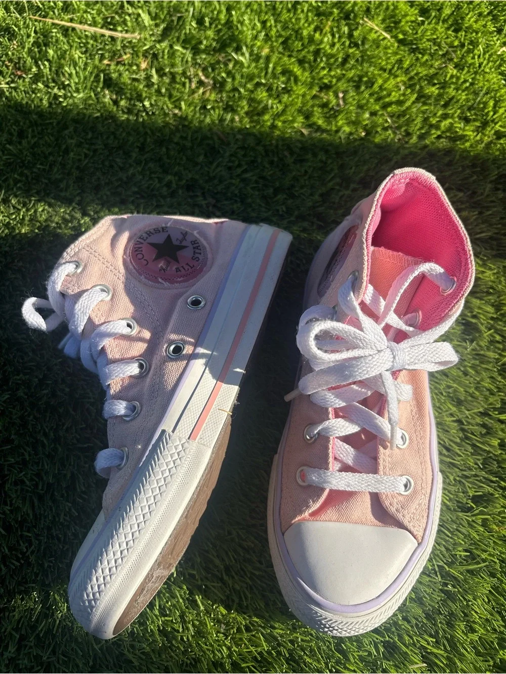 Converse Kids Pink High-Top Canvas Sneakers size 12 kids